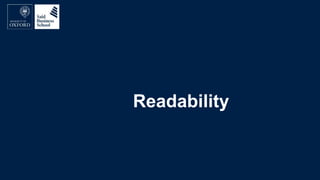 Readability
 