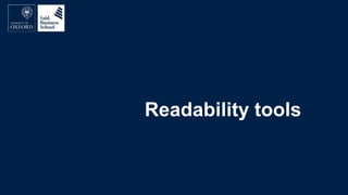 Readability tools
 