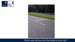 Which way will you turn the wheel of your car?
 