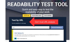 Don’t trust URL analysis
 