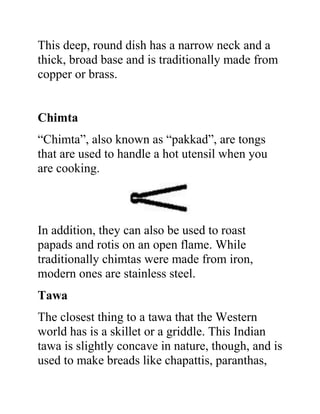 Tools In An Indian kitchen – Utensils | PDF