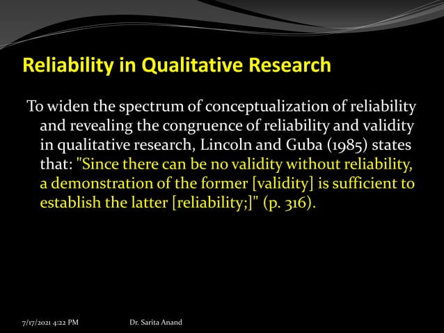 validity and reliability in research validity and reliability in research