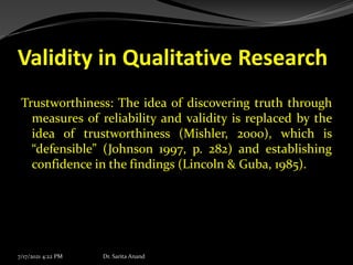 data validity and reliability in qualitative research