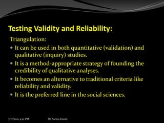 Validity and reliability in qualitative research ppt - gaseresponse