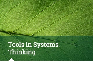 Tools in Systems
Thinking
 