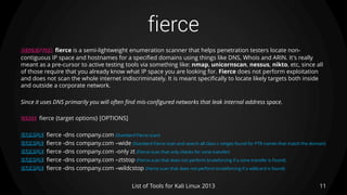 fierce  Kali Linux Tools