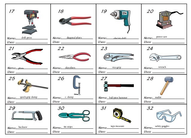 Tools makeup worksheet wiht answers