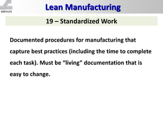Lean Manufacturing 18 Tools.pdf Tools of lean mfg | PPTX