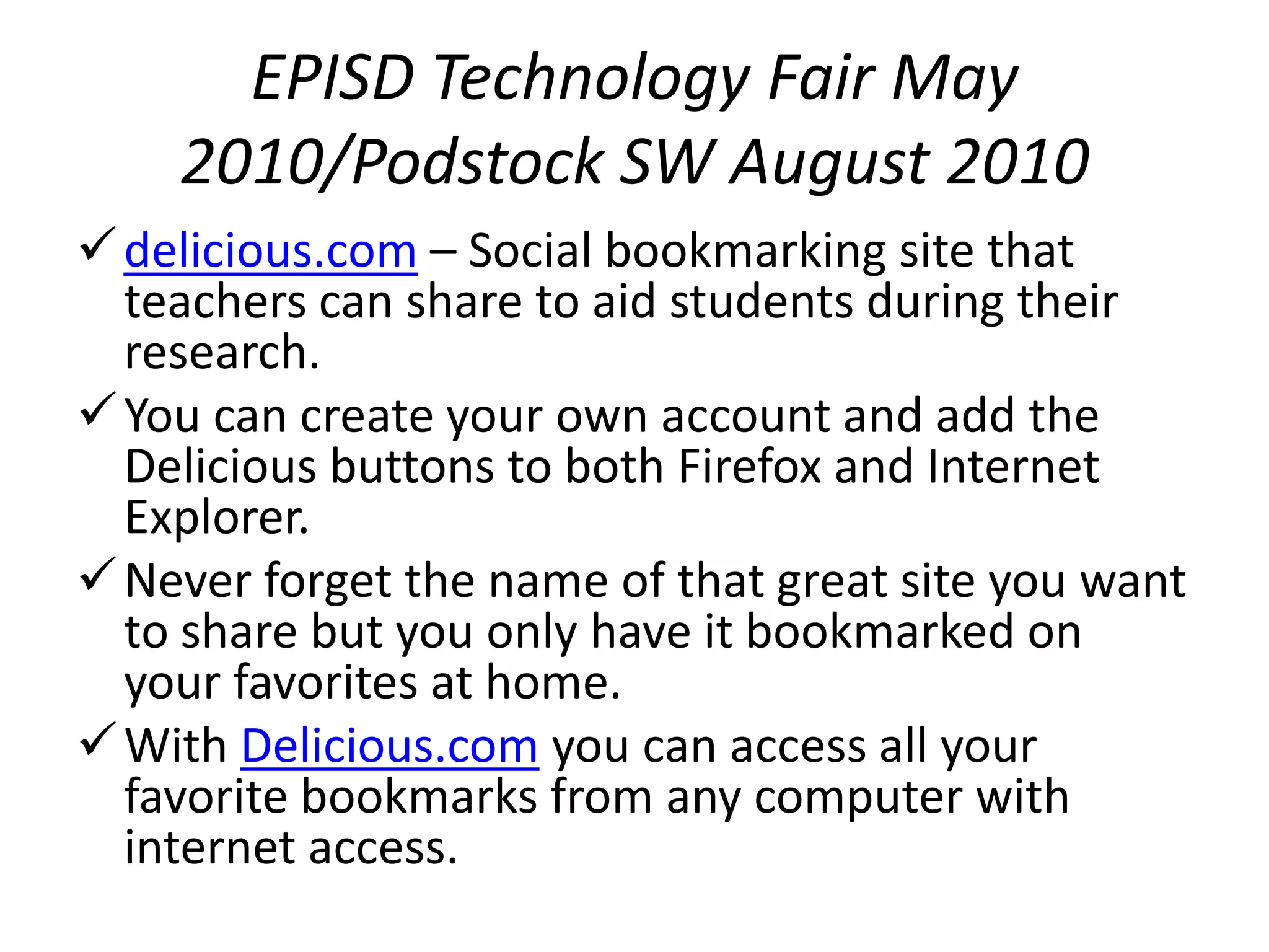 Newman Elementary had highest user activity by    having Atomic Learning FridaysHerrera had a total of 11 uses for a total of 15    minutes and 7 seconds!During the May 2010 EPISD Technology   Conference, only 120 teachers/staff attended the   event which paid a STIPEND, FEED YOU, AND    HAD PRIZES (IPAD’S!).