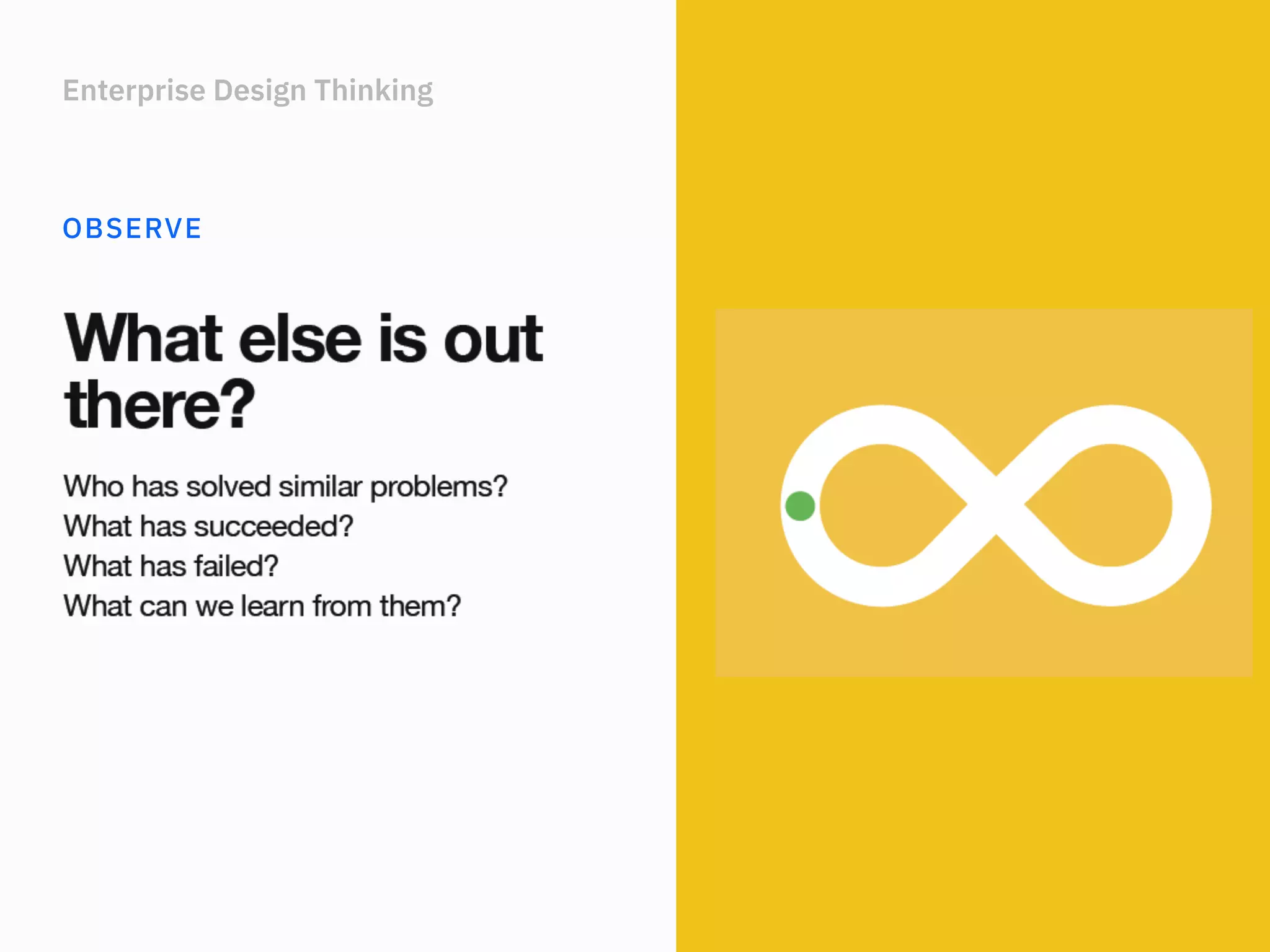 Enterprise Design Thinking
OBSERVE
 
