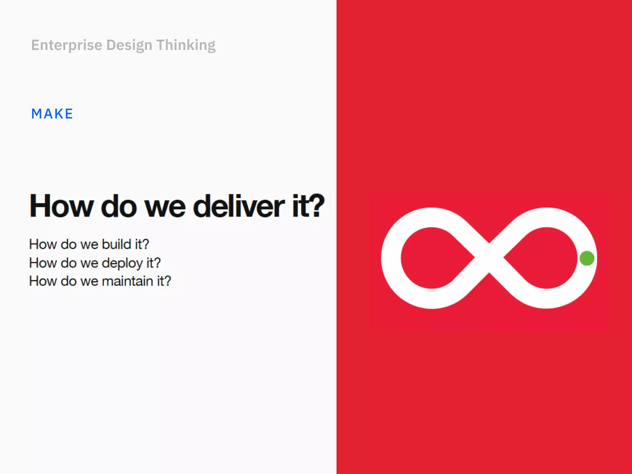 Enterprise Design Thinking
MAKE
 