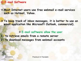 3-Tools for the Internet a- Web Browser The Internet is a World Wide Web, a network of sites that can be searched and retrieved by a special protocol know as Hyper Text Transfer Protocol (HTTP).