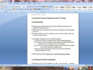 1-Word Processors10/9/2010Practicum In Translatin  Word processors allow translators to type.