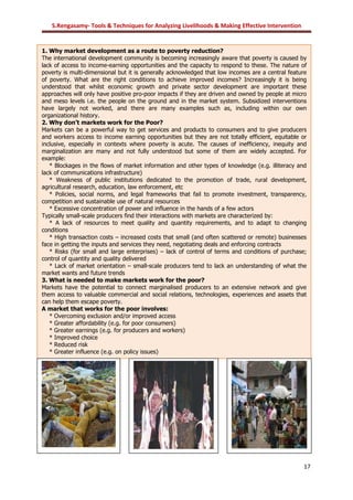 Tools and Techniques for Analyzing Livelihoods and making intervention ...