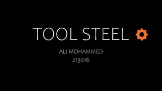 TOOL STEEL
ALI MOHAMMED
213016
 