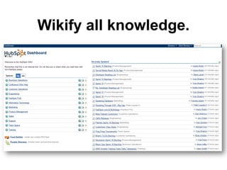 Wikify all knowledge.Empower Employees by Sharing Info