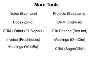 Tools to Grow a Startup