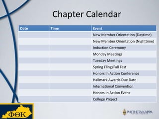 Chapter Calendar