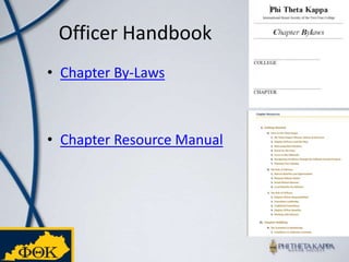 Officer HandbookChapter By-LawsChapter Resource Manual