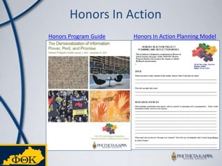 Honors In ActionHonors Program GuideHonors In Action Planning Model