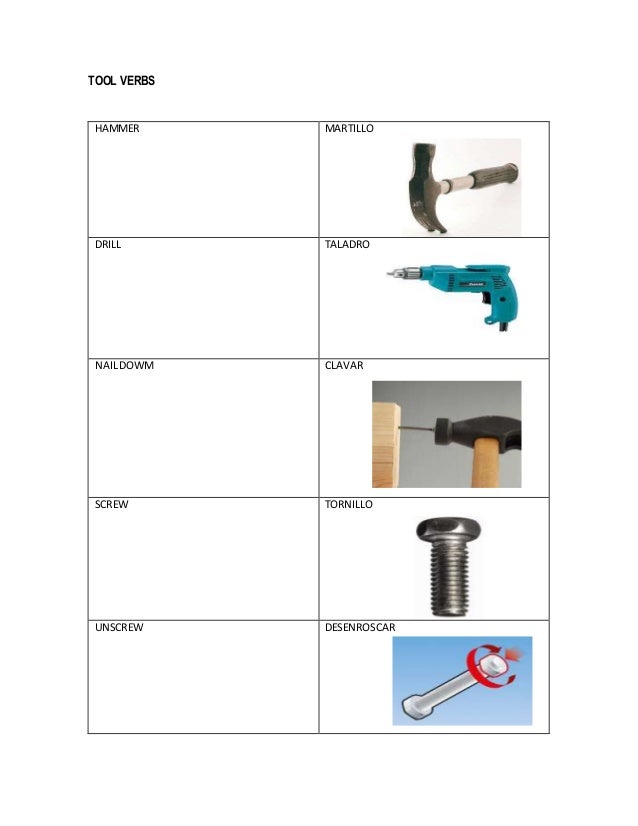 Tool verbs