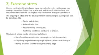 TOOL WEAR, TOOL LIFE AND FAILURE presentation | PPTX