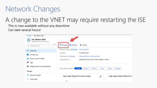 Network Changes
A change to the VNET may require restarting the ISE
 