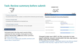 18
Task: Review summary before submit
PROTOTYPE
Participants were clear they need a record of their
submission for their m...