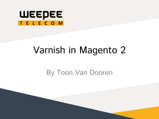 Varnish in Magento 2
By Toon Van Dooren
 