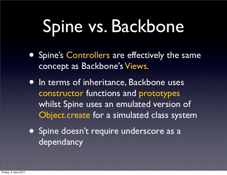 Spine vs. Backbone • Spine’s