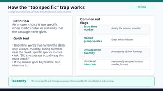 Mastering the 'Too Specific' Trap in SAT Reading Comprehension | PPTX