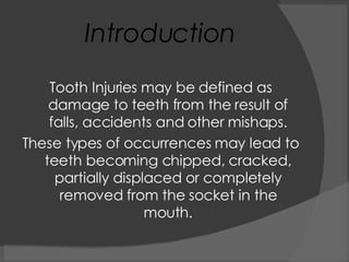 Tooth Injuries | PPT