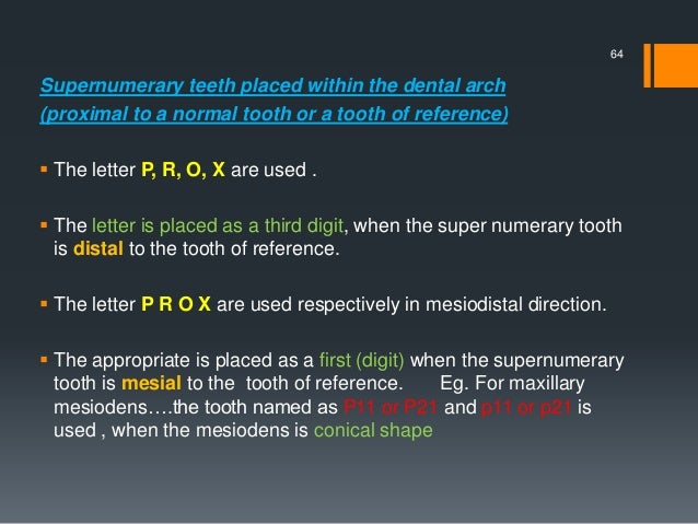 Tooth numbering system