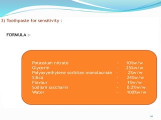 Toothpaste Equation BUILDING BLOCK FOR FORMULATION OF TOOTHPASTE | PPTX