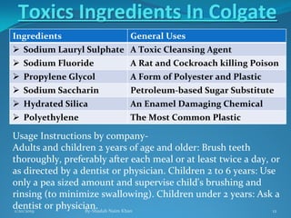 History of toothpaste and Toxic Ingredients In Toothpaste PPTx By ...