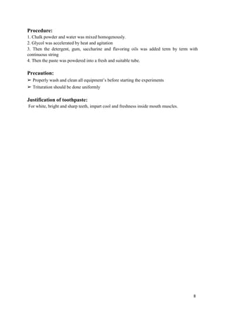 Toothpaste preparation | PDF