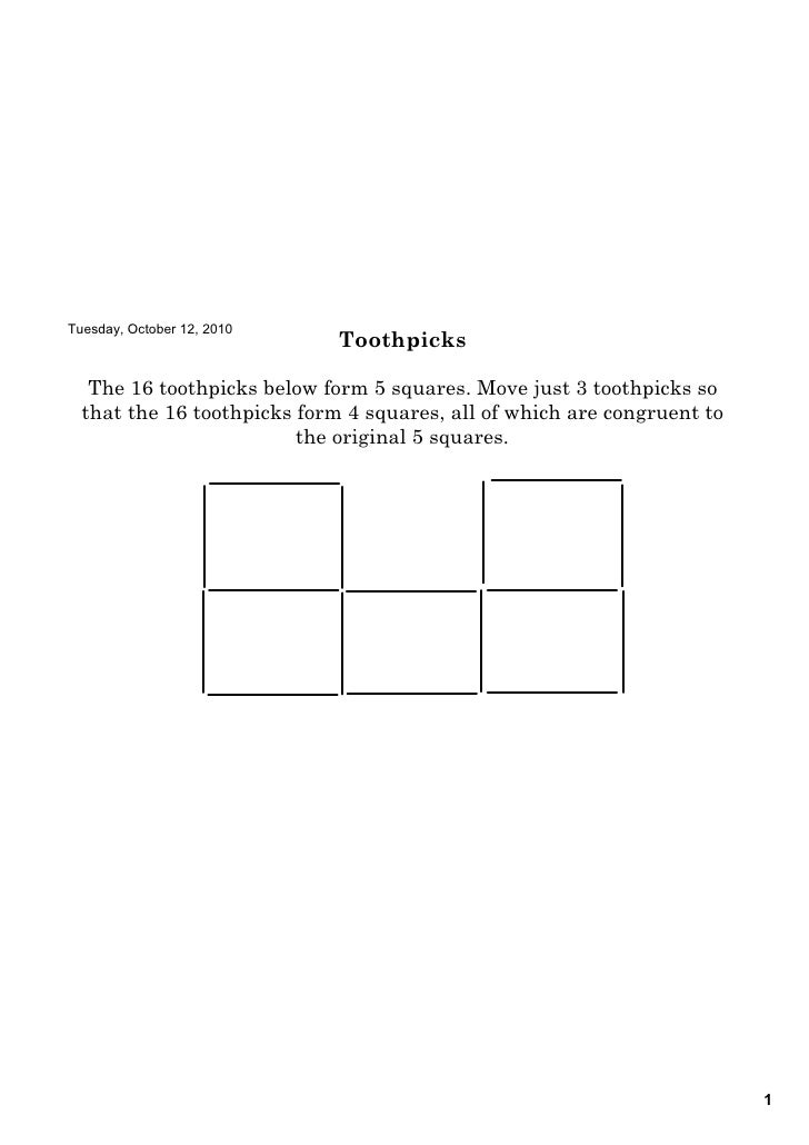 toothpick squares