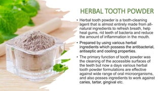 Tooth Powder Formulation HERBAL TOOTH POWDER.pptx