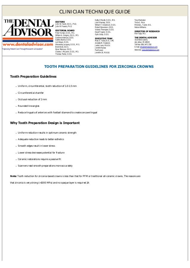 Zirconia crown preparation