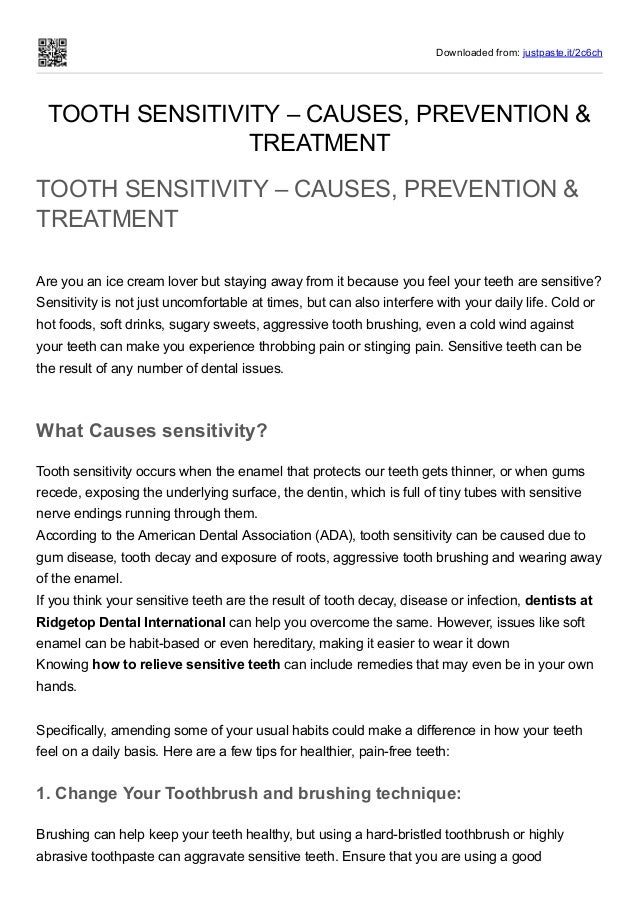 Tooth sensitivity Causes, Prevention, and Treatment.pdf