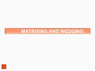 1
MATRIXING AND WEDGING
 