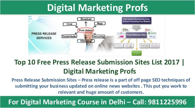 Top 10 Free Press Release Submission Sites List 2017