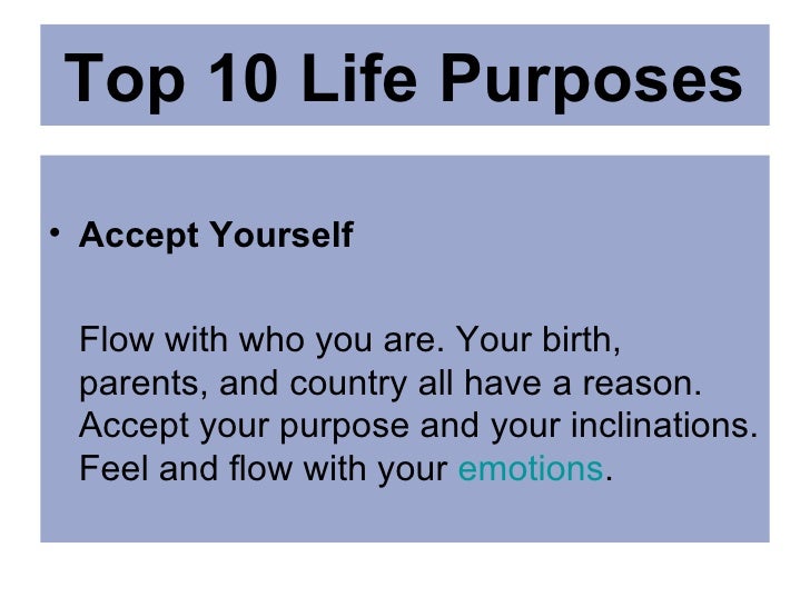 Top 10 Life Purpose