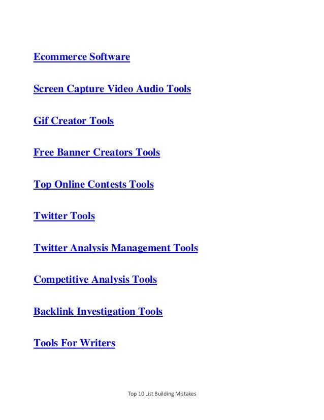 Top 10 List Building Guide How To Create An Email List