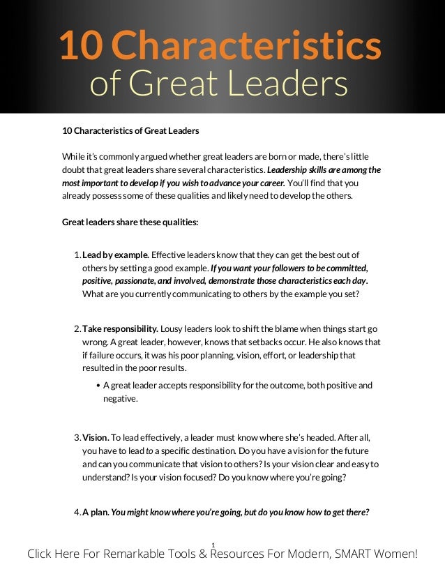 Essay On President Is A Good Leader
