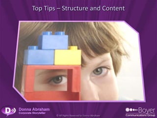 Top Tips – Structure and Content
 