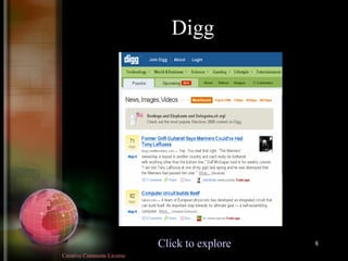 Digg Click to explore Creative Commons License  