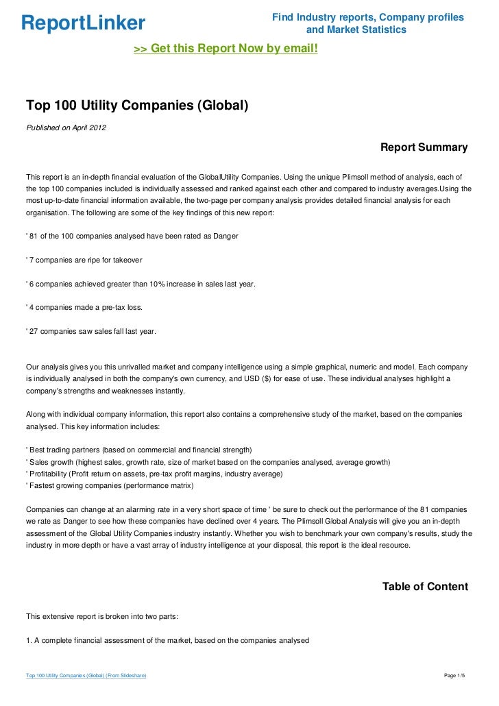 Top 100 Utility Companies (Global)