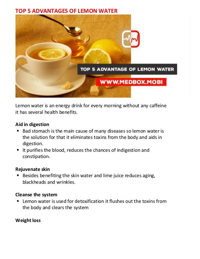 TOP 5 ADVANTAGES OF LEMON WATER