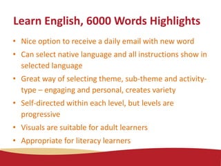 5 Free Top-Rated Apps for ESL learning | PPTX